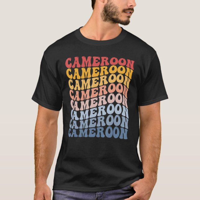 T-shirt Cameroon Groovy Retro Cameroonian (Devant)