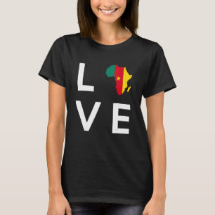 T-shirt Cameroun Drapeau Aimer Afrique Continent Silhouett