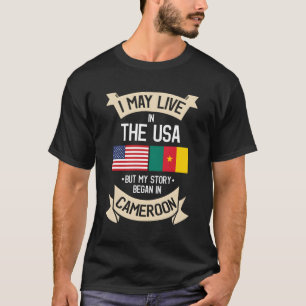 T-shirt Cameroun Drapeau Américain Usa racine camerounaise