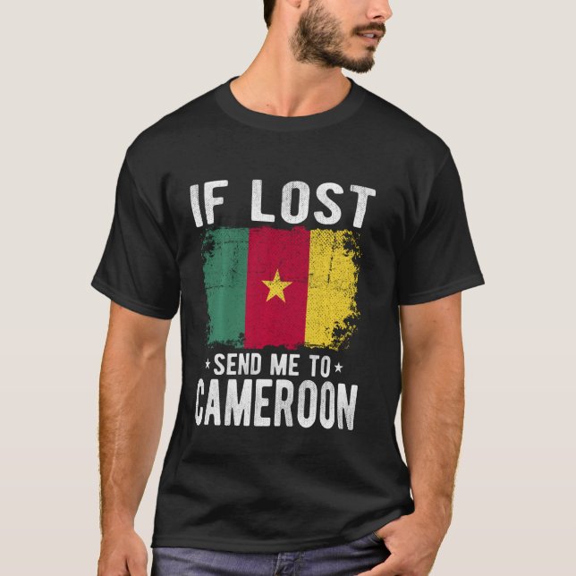 T-shirt Cameroun Drapeau Souvenir - Si perdu envoyez-moi à (Devant)
