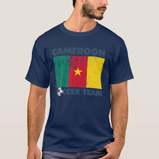 T-shirt Cameroun Soccer Team Drapeau 2022 Supporter Camero (Devant)