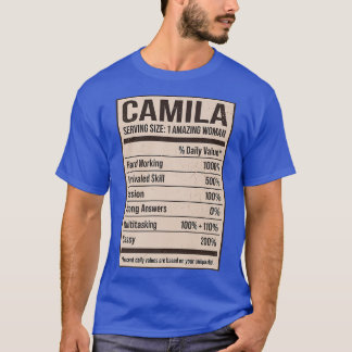 T-shirt Camila Nutrition Facts Name Nickname Alias Title F