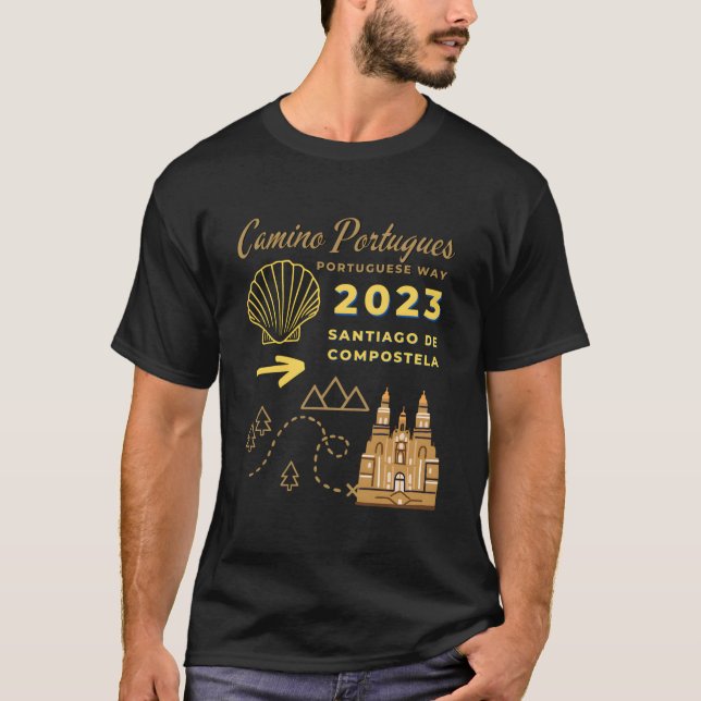 T-shirt Camino Portugues Portugal Way 2023 Santiago De C (Devant)