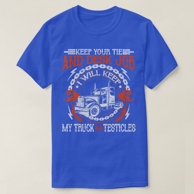 T-shirt Camion 18 Conducteur de camion de fret de roue (Design devant)