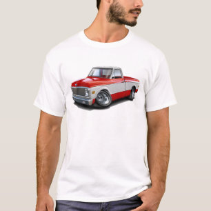T-shirt Camion 1970-72 Rouge-Blanc de Chevy C10