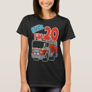 T-shirt Camion à feu 20e anniversaire pompier Garçons à de