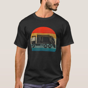 T-shirt Camion à ordures recyclage rétro coucher de soleil