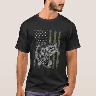 T-shirt Camion américain Drapeau Pêche Juillet 4 Hommes Ba