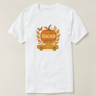 T-shirt Camion Citrouille d'automne pour enseignants