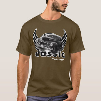 T-shirt Camion classique noir à ailes