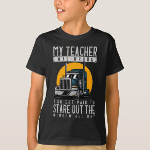 T-shirt Camion Conduite Stare Out Fenêtre Plaisanterie Tru