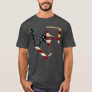 T-shirt Camion de baseball du secondaire Gi drapeau améric