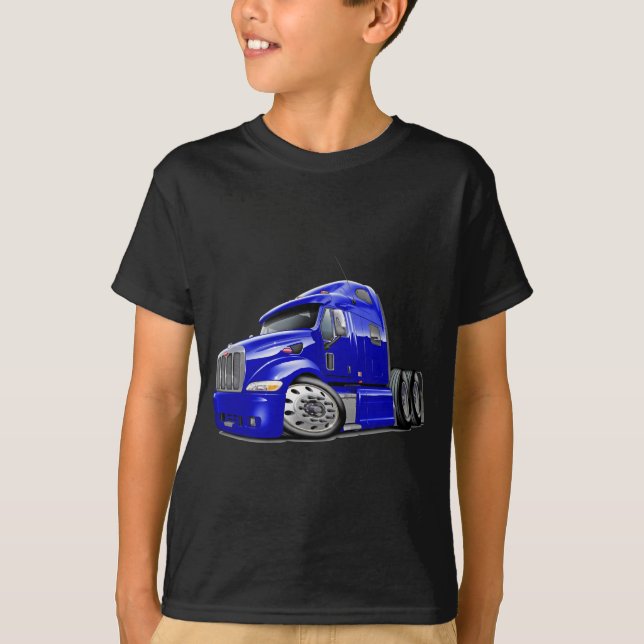 T-shirt Camion de bleu de Peterbilt (Devant)