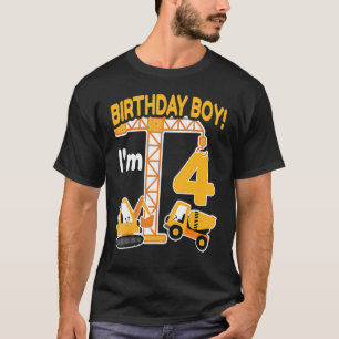 T-shirt Camion de construction 4e anniversaire 4 année Vie