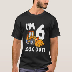 T-shirt Camion de construction pour enfants 6e anniversair