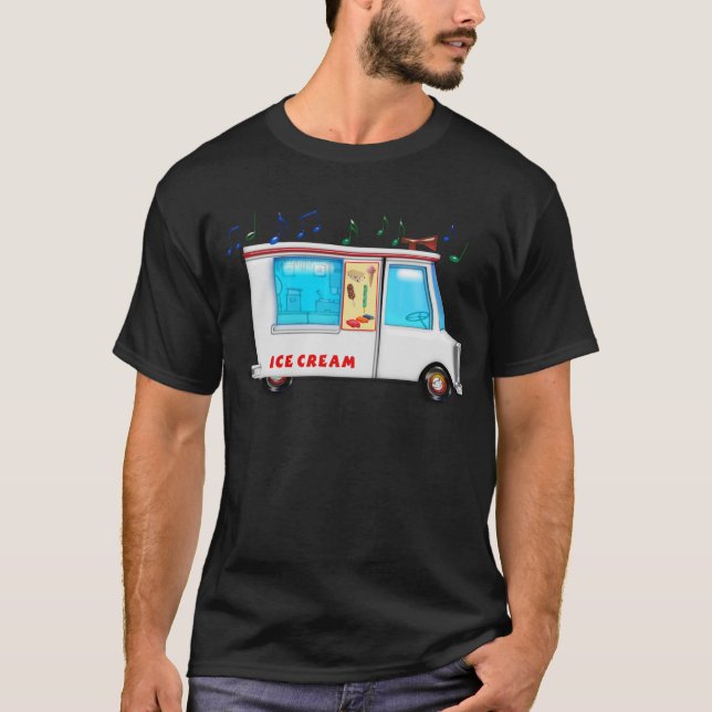 T-shirt Camion de crème glacée avec la musique (Devant)