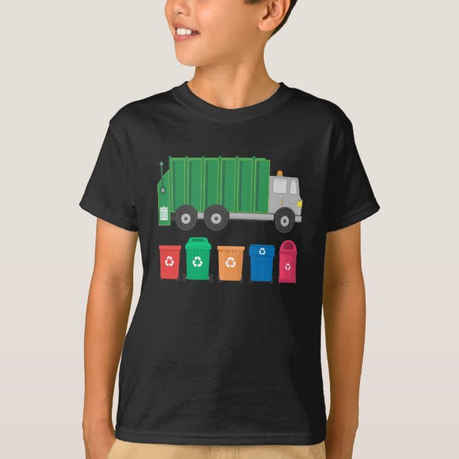 T-shirt Camion de déchets de cadeau de camion à ordures (Devant)