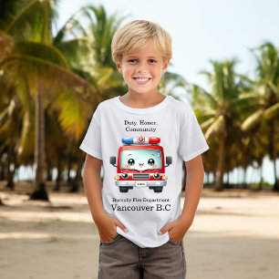 T-shirt Camion de feu coloré prêt à l'action !
