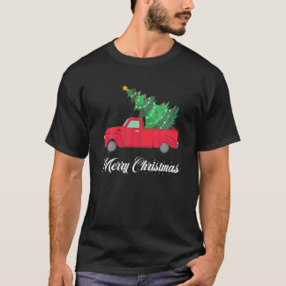 T-shirt Camion de Noël en voiture Camion Rouge Joyeux C