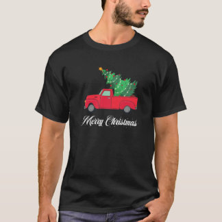 T-shirt Camion de Noël en voiture Camion Rouge Joyeux C