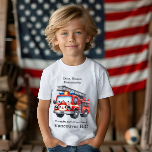 T-shirt Camion de pompiers au coucher du soleil