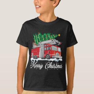 T-shirt Camion de pompiers sapeurs sapeurs-pompiers Noël