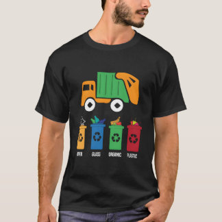 T-shirt Camion de recyclage des déchets pour tout-petits