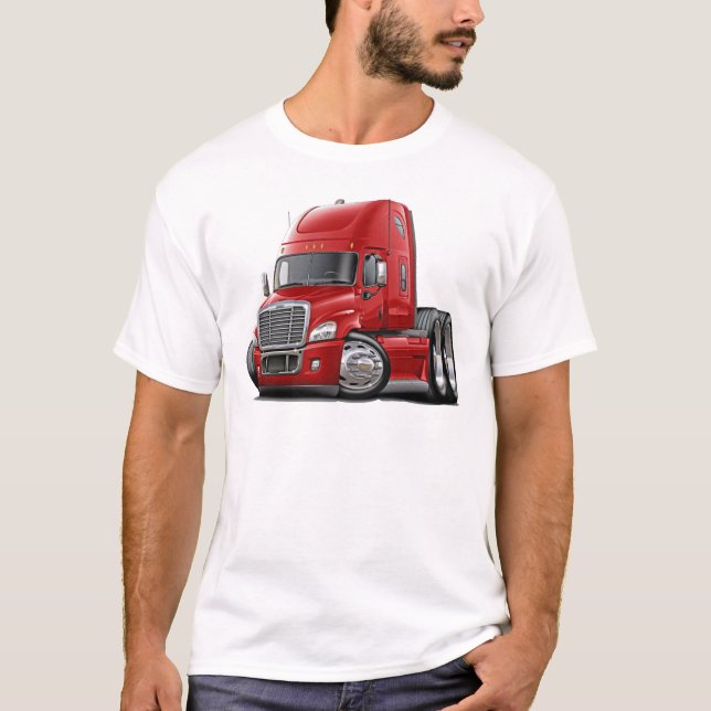 T-shirt Camion de rouge de Freightliner Cascadia (Devant)