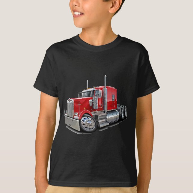 T-shirt Camion de rouge de Kenworth w900 (Devant)