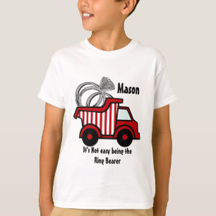 T-shirt Camion de vidange rouge de porte-bague