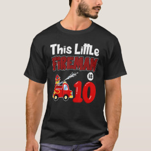 T-shirt Camion d'incendie 10e anniversaire garçon bébé pom