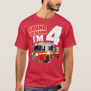 T-shirt Camion d'incendie 4 ans pompier 4 ans 4e anniversa