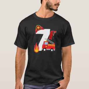 T-shirt Camion d'incendie 7 ans pompier 7e anniversaire ga
