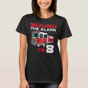T-shirt Camion d'incendie 8e anniversaire garçon Futur pom
