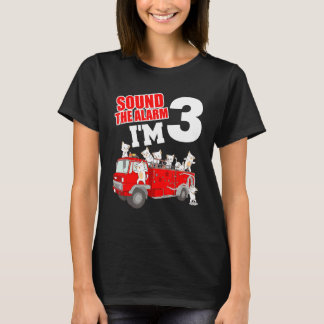 T-shirt Camion d'incendie Enfants 3e anniversaire Joyeux T