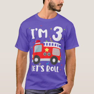 T-shirt Camion d'incendie pour enfants 3e anniversaire Tod