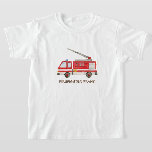 T-shirt Camion d'incendie pour moteur à incendie (Poser)