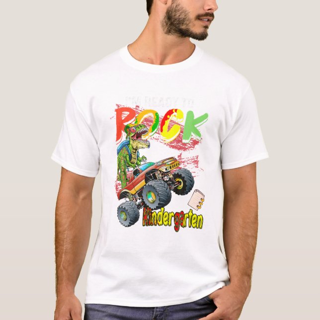 T-shirt Camion Dinosaur Garçons Je suis (Devant)