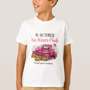 T-shirt Camion En Octobre Nous Portons Rose Sensibilisatio