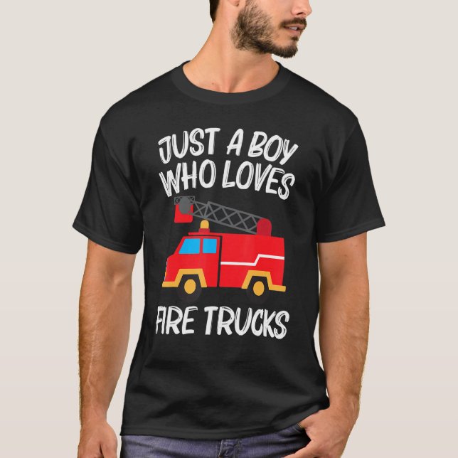 T-shirt Camion-feu cool pour garçons Hommes Enfants Camion (Devant)