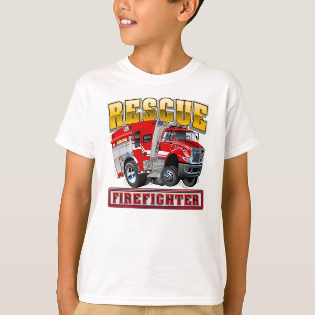 T-shirt Camion-feu de dessin (Devant)