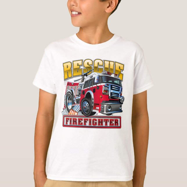 T-shirt Camion-feu de dessin (Devant)