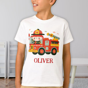 T-shirt Camion feu mignon et pompier personnalisé