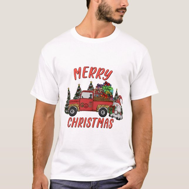 T-shirt Camion Gnome Arbre de Noël (Devant)