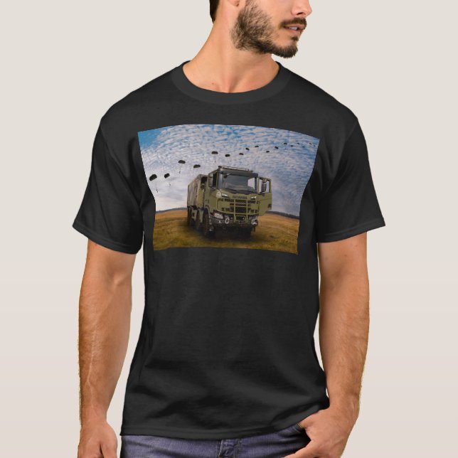 T-shirt Camion Kl De L'Armée Néerlandaise Et Paradrop. (Devant)
