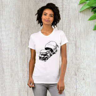 T-shirt Camion Malaxeur à Ciment Vintage Noir et Blanc