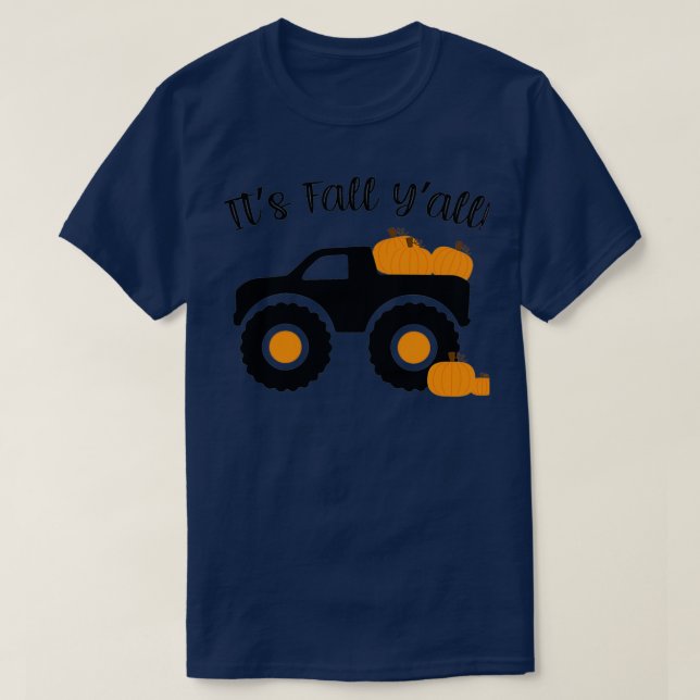T-shirt Camion Monster Automne Yx27all Itx27s Avec Citroui (Design devant)