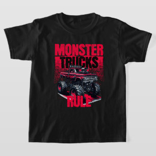 T-shirt Camion Monster cool noir et rouge