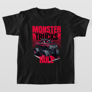 T-shirt Camion Monster cool noir et rouge
