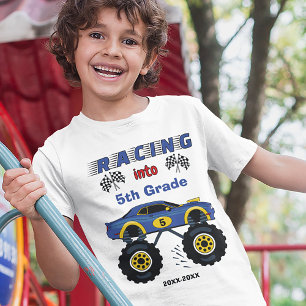 T-shirt Camion Monster de course de retour à l'école, ajou